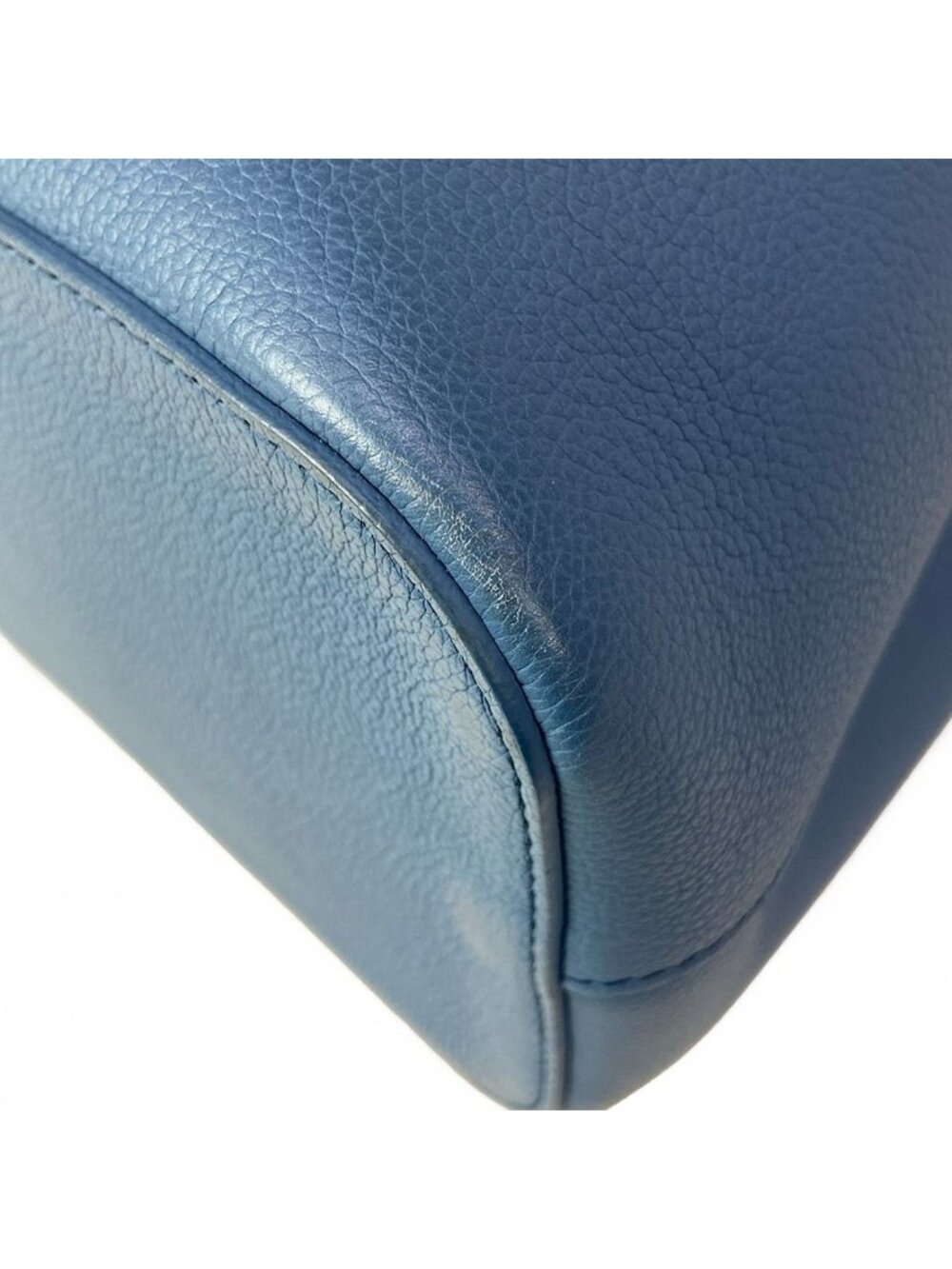 Louis Vuitton Shoulder Bag Lockme Bucket Blue Jean Leather - Picture 6 of 15